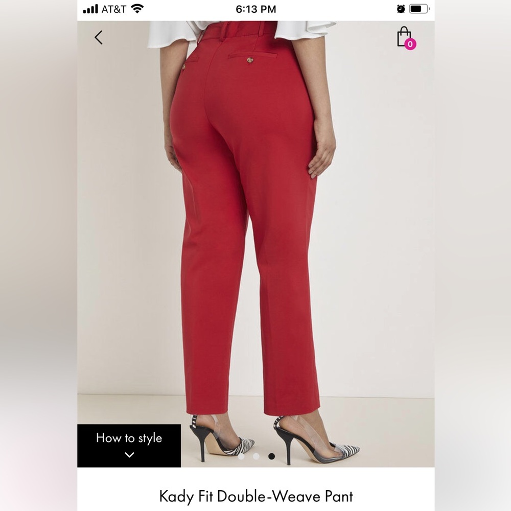 Red Regular Fit pants. Size 18.